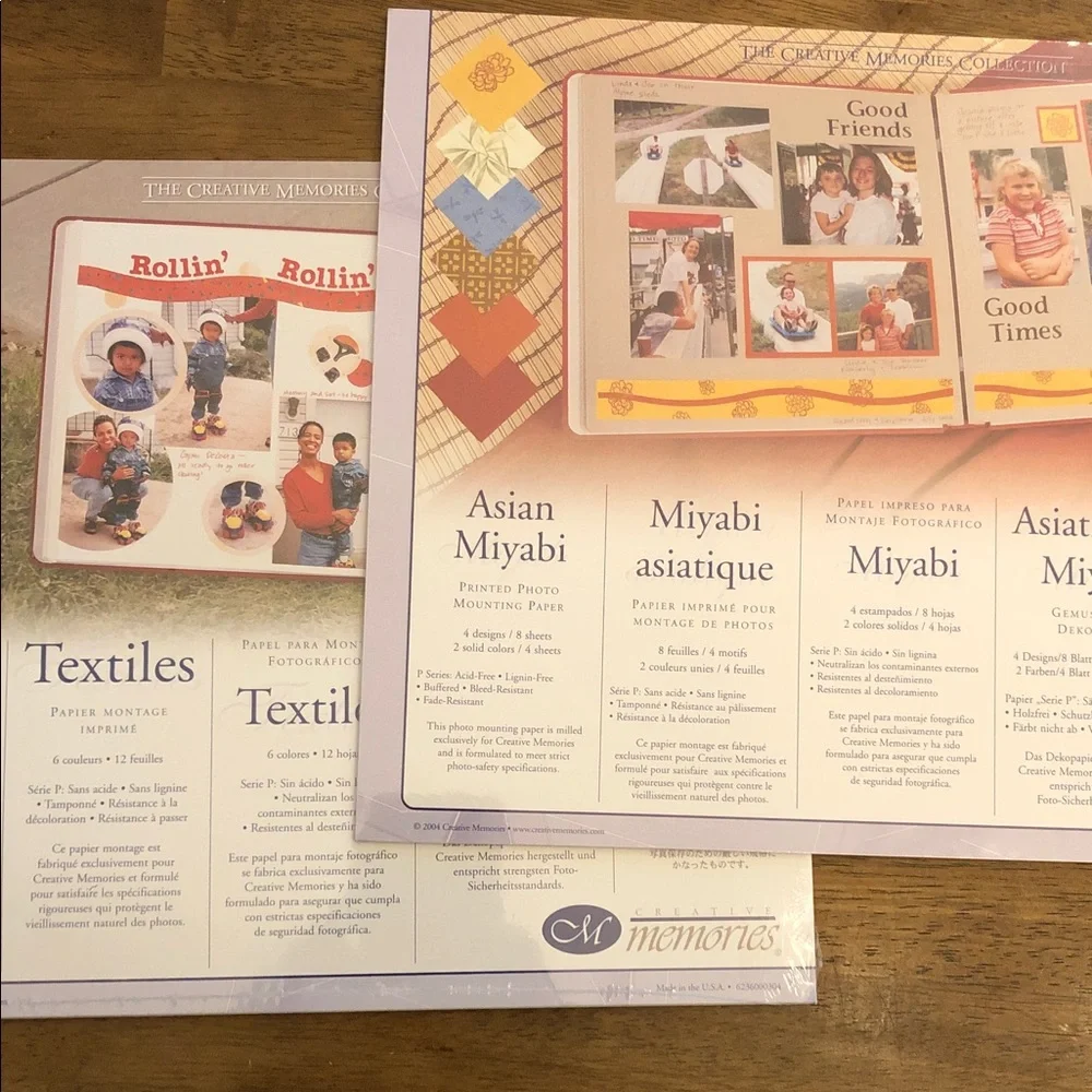Creative Memories Textiles and Miyabi Paper Pack Scrapbook Kits